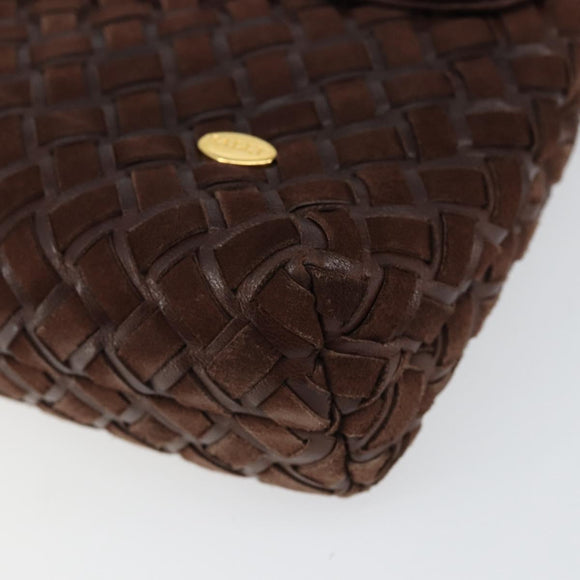 BALLY Shoulder Bag Leather Brown Gold Auth BA7025