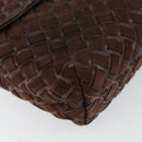 BALLY Shoulder Bag Leather Brown Gold Auth BA7025-15