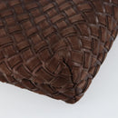 BALLY Shoulder Bag Leather Brown Gold Auth BA7025-17