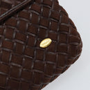 BALLY Shoulder Bag Leather Brown Gold Auth BA7025-18