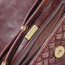 BALLY Shoulder Bag Leather Brown Gold Auth BA7025-19