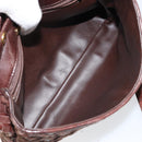 BALLY Shoulder Bag Leather Brown Gold Auth BA7025-10