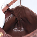 BALLY Shoulder Bag Leather Brown Gold Auth BA7025-20