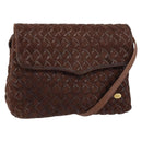 BALLY Shoulder Bag Leather Brown Gold Auth BA7025-1