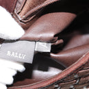 BALLY Shoulder Bag Leather Brown Gold Auth BA7025-12