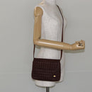 BALLY Shoulder Bag Leather Brown Gold Auth BA7025-23