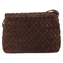 BALLY Shoulder Bag Leather Brown Gold Auth BA7025-2