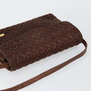 BALLY Shoulder Bag Leather Brown Gold Auth BA7025-6