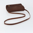 BALLY Shoulder Bag Leather Brown Gold Auth BA7025-7