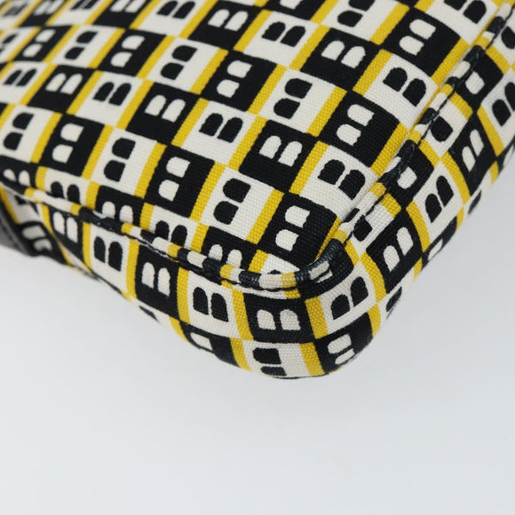 BALLY Hand Bag Canvas Black Auth BA7026