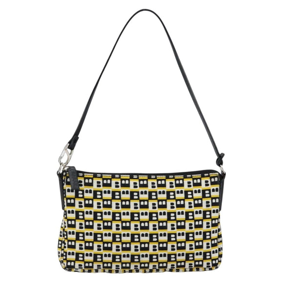 BALLY Hand Bag Canvas Black Auth BA7026