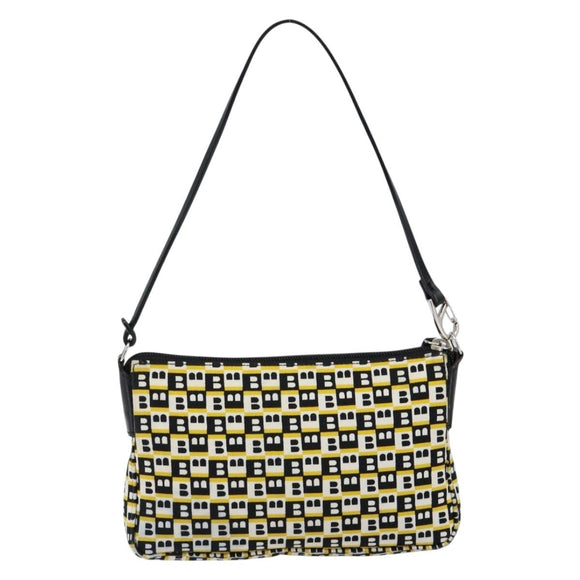 BALLY Hand Bag Canvas Black Auth BA7026