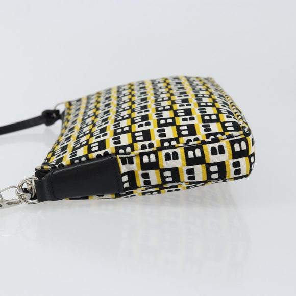 BALLY Hand Bag Canvas Black Auth BA7026