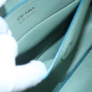 PRADA Hand Bag Leather 2way Turquoise Blue Gold Auth BA7027-24