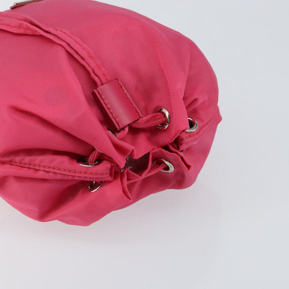 PRADA Pouch Nylon Pink Gold Auth BA7028