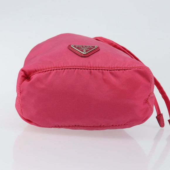 PRADA Pouch Nylon Pink Gold Auth BA7028