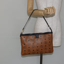 MCM Logogram Vicetos Shoulder Bag PVC Leather Brown Gold Auth BA7029-20