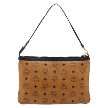 MCM Logogram Vicetos Shoulder Bag PVC Leather Brown Gold Auth BA7029 - 0