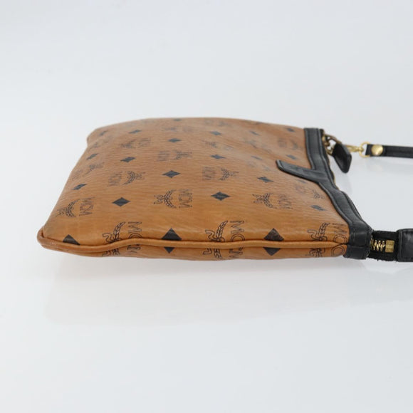 MCM Logogram Vicetos Shoulder Bag PVC Leather Brown Gold Auth BA7029