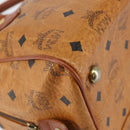 MCM Vicetos Logogram Hand Bag PVC Brown Gold Auth BA7030-14