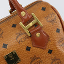 MCM Vicetos Logogram Hand Bag PVC Brown Gold Auth BA7030-10