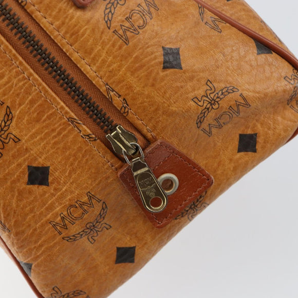 MCM Vicetos Logogram Hand Bag PVC Brown Gold Auth BA7030