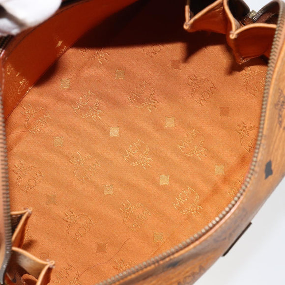 MCM Vicetos Logogram Hand Bag PVC Brown Gold Auth BA7030