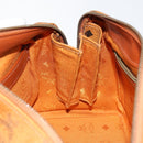 MCM Vicetos Logogram Hand Bag PVC Brown Gold Auth BA7030-19