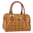 MCM Vicetos Logogram Hand Bag PVC Brown Gold Auth BA7030-1