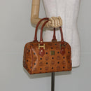 MCM Vicetos Logogram Hand Bag PVC Brown Gold Auth BA7030-21