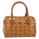 MCM Vicetos Logogram Hand Bag PVC Brown Gold Auth BA7030-13