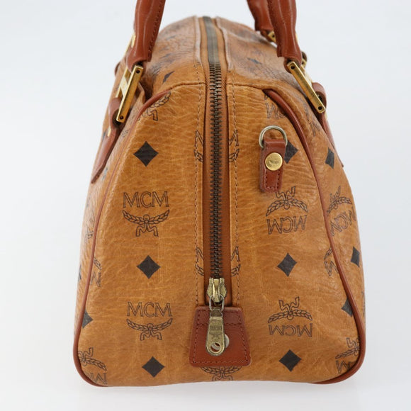 MCM Vicetos Logogram Hand Bag PVC Brown Gold Auth BA7030