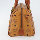 MCM Vicetos Logogram Hand Bag PVC Brown Gold Auth BA7030-4