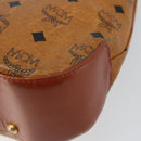 MCM Logogram Vicetos Shoulder Bag PVC Leather Brown Gold Auth BA7031-16
