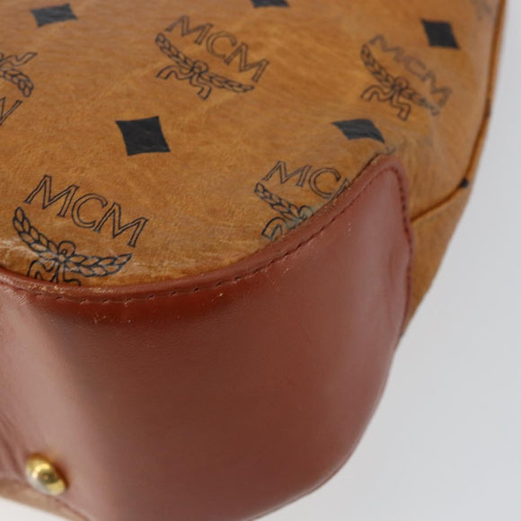 MCM Logogram Vicetos Shoulder Bag PVC Leather Brown Gold Auth BA7031
