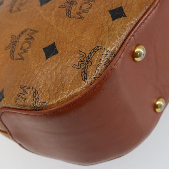 MCM Logogram Vicetos Shoulder Bag PVC Leather Brown Gold Auth BA7031