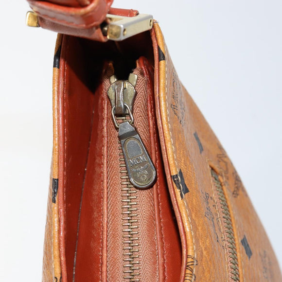 MCM Logogram Vicetos Shoulder Bag PVC Leather Brown Gold Auth BA7031