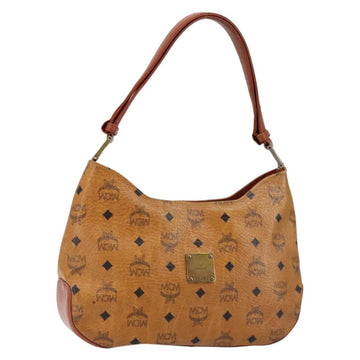 MCM Logogram Vicetos Shoulder Bag PVC Leather Brown Gold Auth BA7031