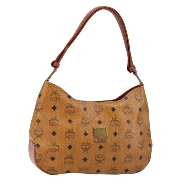 MCM Logogram Vicetos Shoulder Bag PVC Leather Brown Gold Auth BA7031