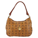 MCM Logogram Vicetos Shoulder Bag PVC Leather Brown Gold Auth BA7031-13