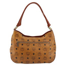 MCM Logogram Vicetos Shoulder Bag PVC Leather Brown Gold Auth BA7031-2