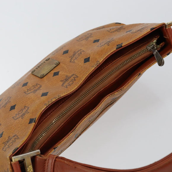 MCM Logogram Vicetos Shoulder Bag PVC Leather Brown Gold Auth BA7031