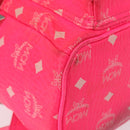 MCM Vicetos Logogram Backpack PVC Leather Pink Gold Auth BA7032-15