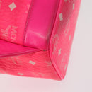 MCM Vicetos Logogram Backpack PVC Leather Pink Gold Auth BA7032-17