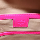 MCM Vicetos Logogram Backpack PVC Leather Pink Gold Auth BA7032-19