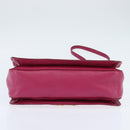 Miu Miu Madras Hand Bag Leather 2way Pink Gold Auth BA7035-5