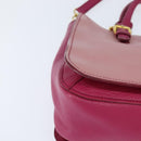 Miu Miu Madras Hand Bag Leather 2way Pink Gold Auth BA7035-15