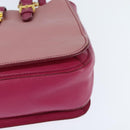 Miu Miu Madras Hand Bag Leather 2way Pink Gold Auth BA7035-16