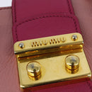 Miu Miu Madras Hand Bag Leather 2way Pink Gold Auth BA7035-10