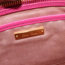 Miu Miu Madras Hand Bag Leather 2way Pink Gold Auth BA7035-20